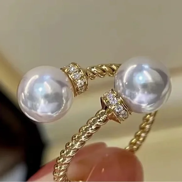 Silver Twist Pearl Ring - Picture 4 of 11